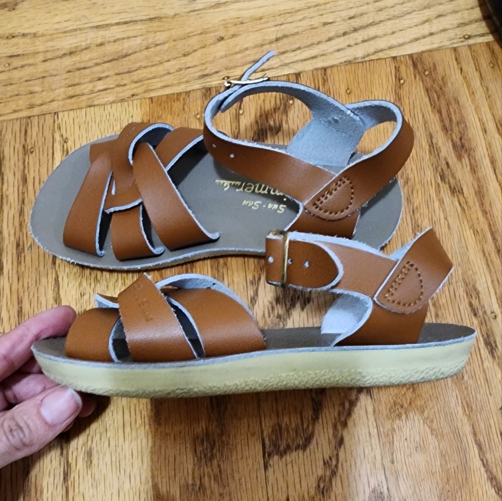 Brown Leather Kids Sandals